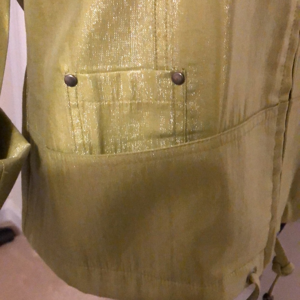Ruby Rd. Metallic Lime Utility Jacket - image 4